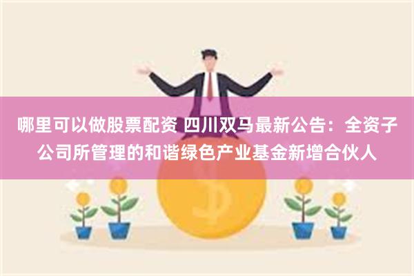 哪里可以做股票配资 四川双马最新公告：全资子公司所管理的和谐绿色产业基金新增合伙人