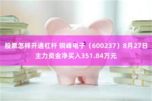 股票怎样开通杠杆 铜峰电子（600237）8月27日主力资金净买入351.84万元