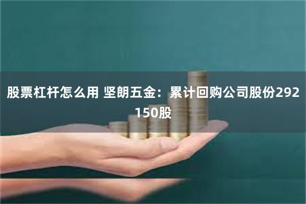 股票杠杆怎么用 坚朗五金：累计回购公司股份292150股